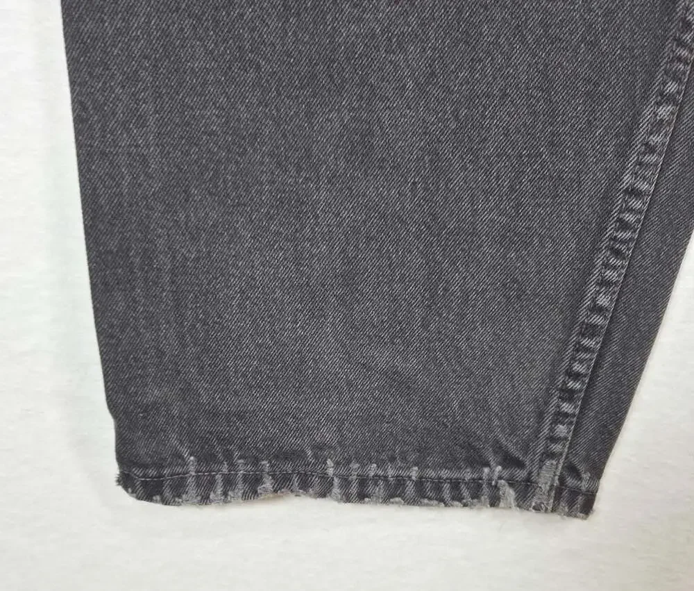 Vintage 80s Levis 550 Black Jeans Mens 42x32 Made in Puerto Rico USA 1989 Frayed
